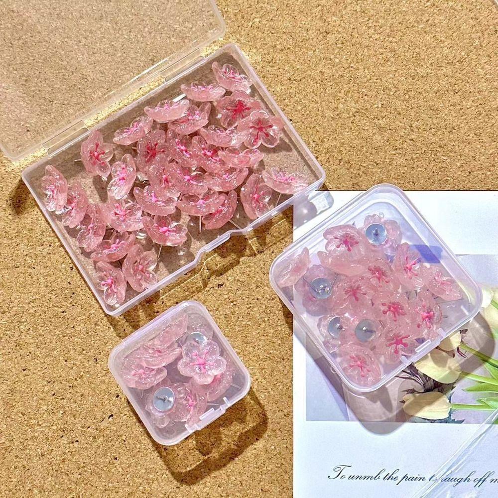 10/20/30Pcs 3D Board Push Pin DIY Thumb Tacks Home Decoration Sakura Pushpins  Stationery