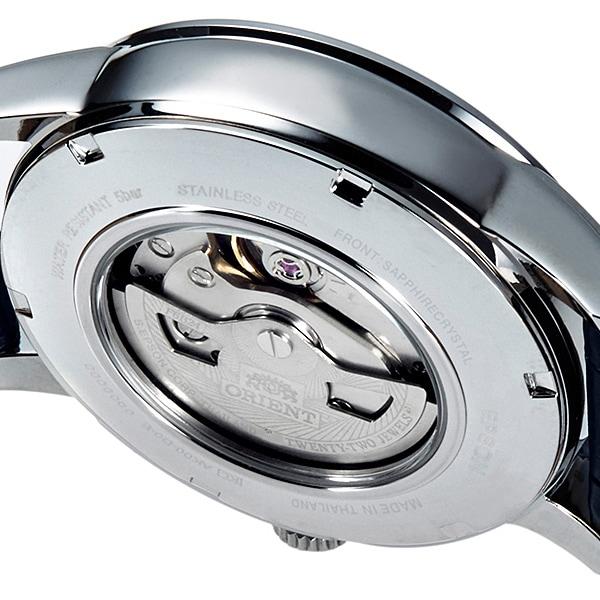 Orient Мужской TRN-AK0004L (Orient Classic СОЛНЦЕ И ЛУНА) Круглые часы из синей нержавеющей стали с несколькими стрелками, аналоговые