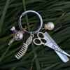 Имитация жемчуга ножницы фен цветок расческа брелок парикмахерский брелок для друзей