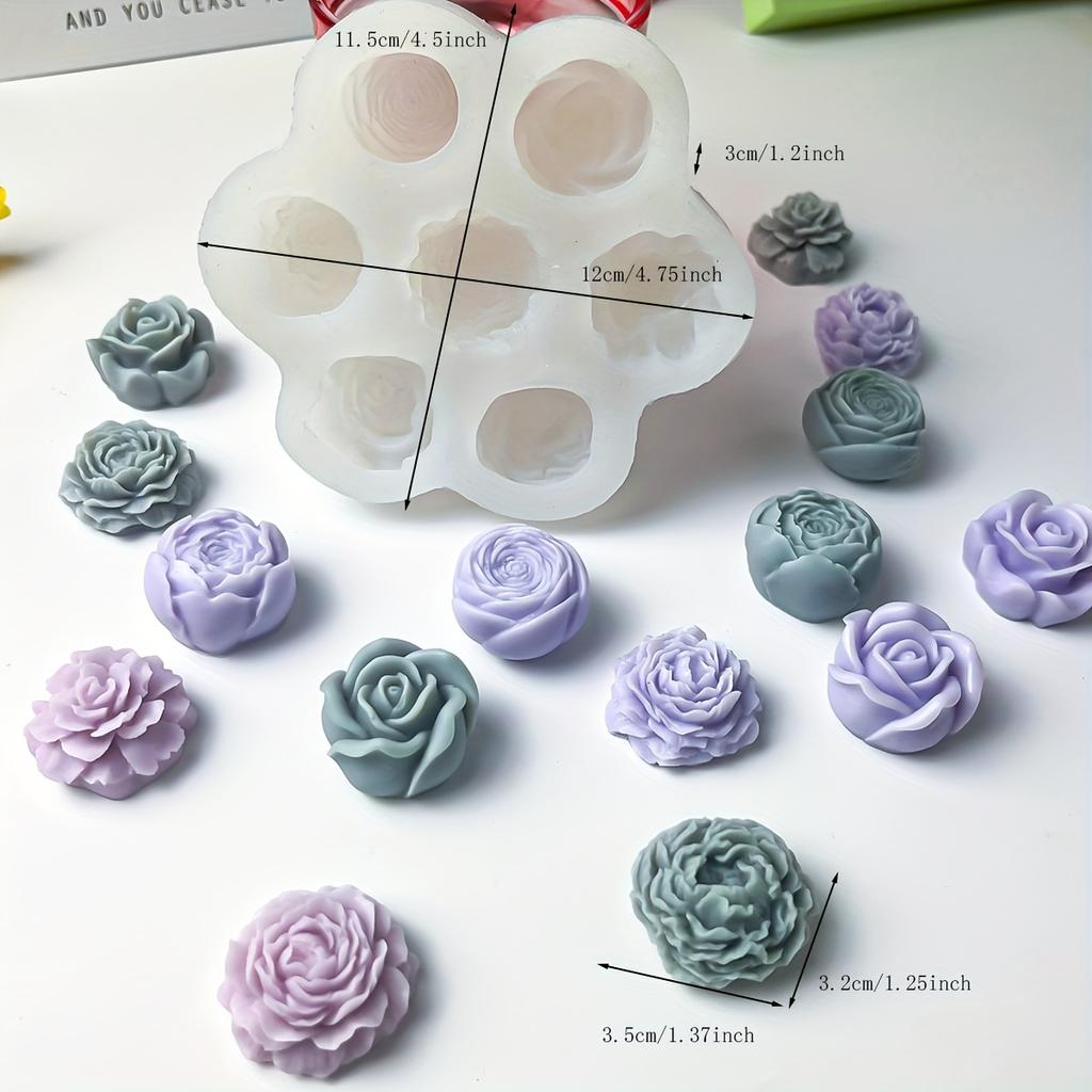 Flower Silicone Mold, Peony Rose Candle Silicone Mold, Aromatic Plaster Mold, Soap Silicone Mold