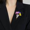 2Pcs Artful Flower Vase Brooch Real/Dried Flower Holder Wearable Floral Lapel Pin Minimalist Art Brooch