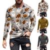 Men's T-shirt Round Neck Outdoor Long Sleeve Halloween Printing Fashion Top
