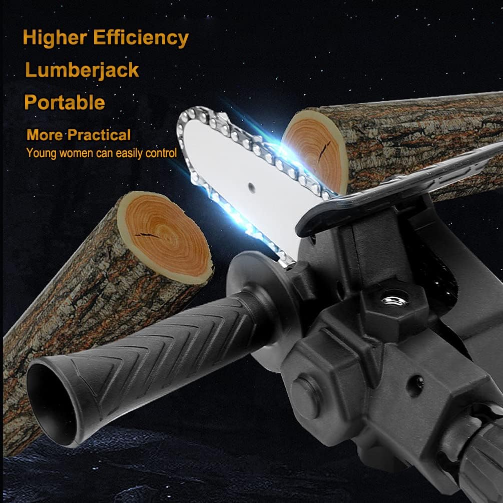 Chainsaw Converter Set - Electric Chainsaw Attachment Kit - Electric Drill To Chainsaw Adapter Converting Head for Courtyard Tree Branch Wood Cutting