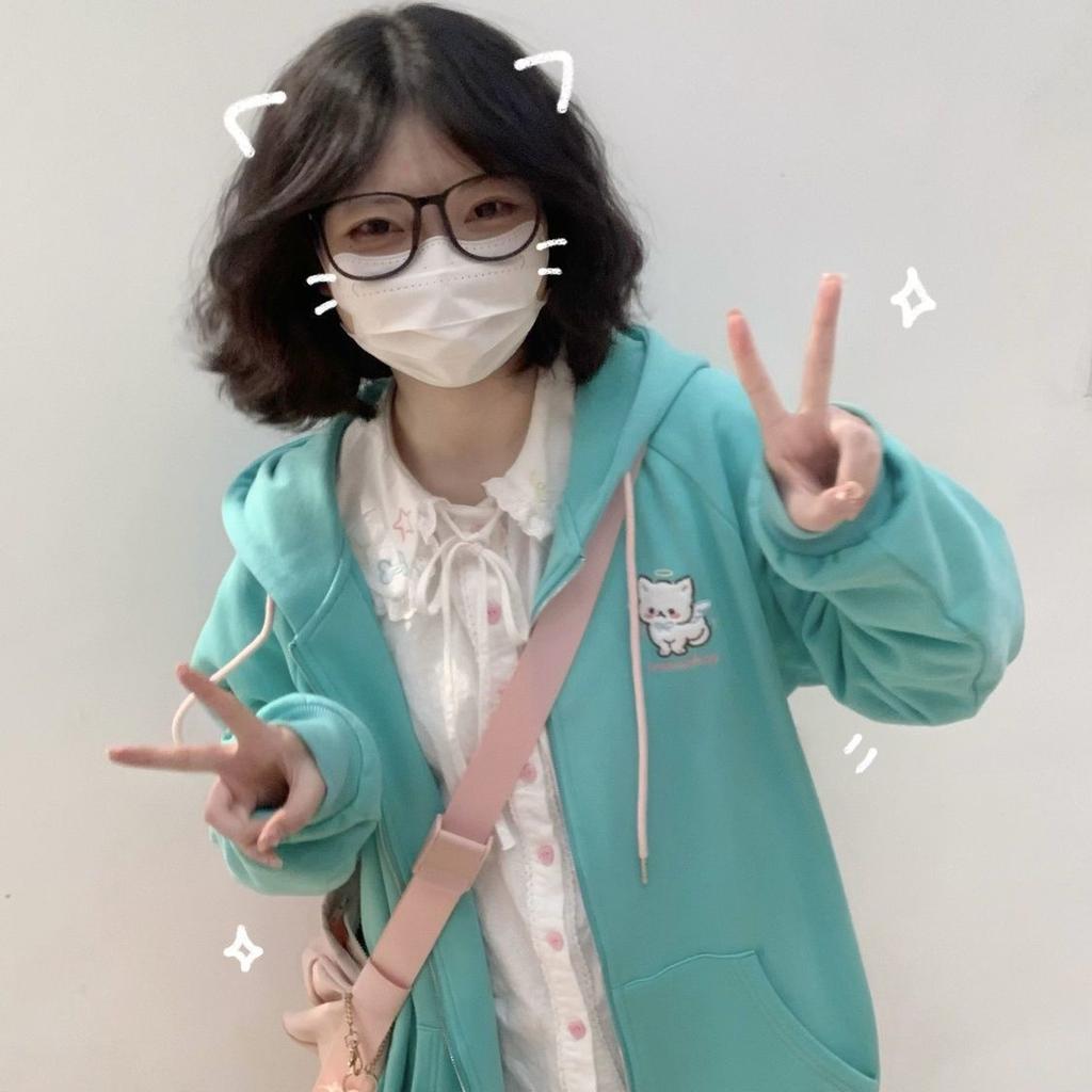 Harajuku Kawaii Y2k Стильные толстовки для женщин японский стиль Sweet Cat Ear на молнии большие толстовки с капюшоном куртка