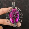 Tree Of Life Pink Dendrite Opal Pendant Copper Wire Wrapped Pendant Handmade Copper Designer Jewelry Gemstone Pendant Tree Of Life Jewelry