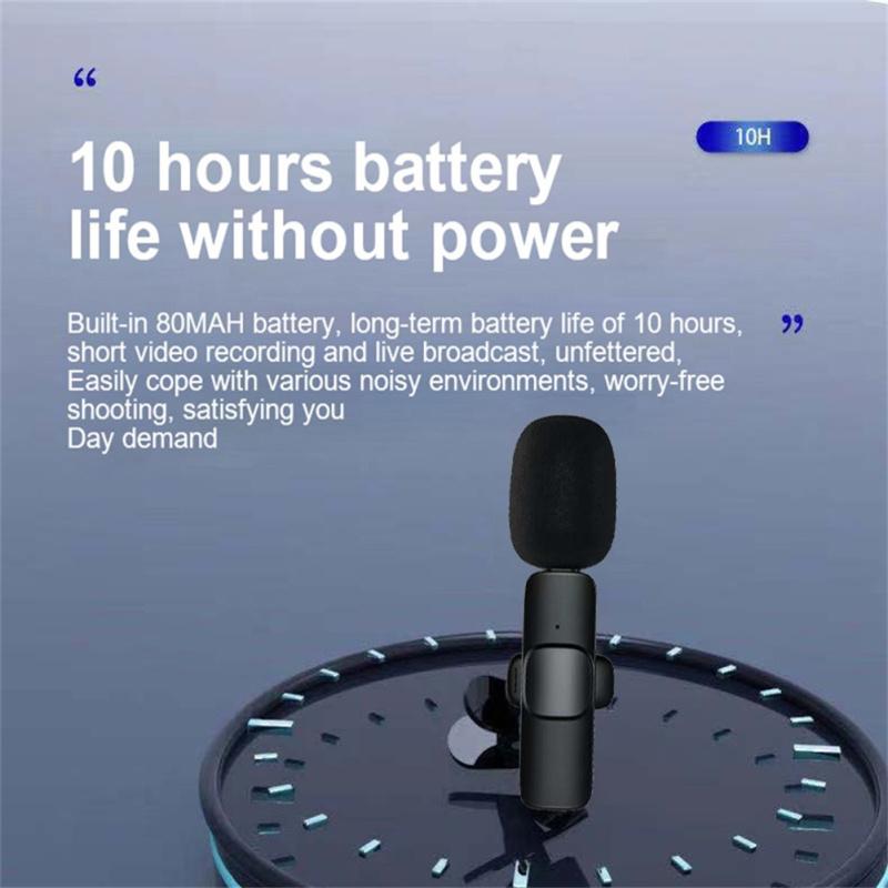 Wireless Lavalier Microphone Noise Reduction 48khz Real-time Radio Mini Type-c Mic Compatible For