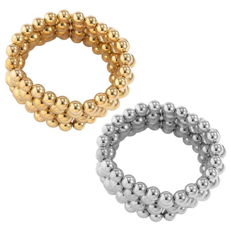 Модный браслет-цепочка с золотыми/серебряными бусинами Модный браслет-цепочка Простая цепочка на запястье с бусинами для любителей стиля