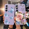 Мягкий силиконовый чехол Heart ButterflySoft для Xiaomi Redmi Note 13 Pro 13C Samsung A35 A55 M35 S24 Huawei Honor 200 iPhone Camera Защитный противоударный чехол