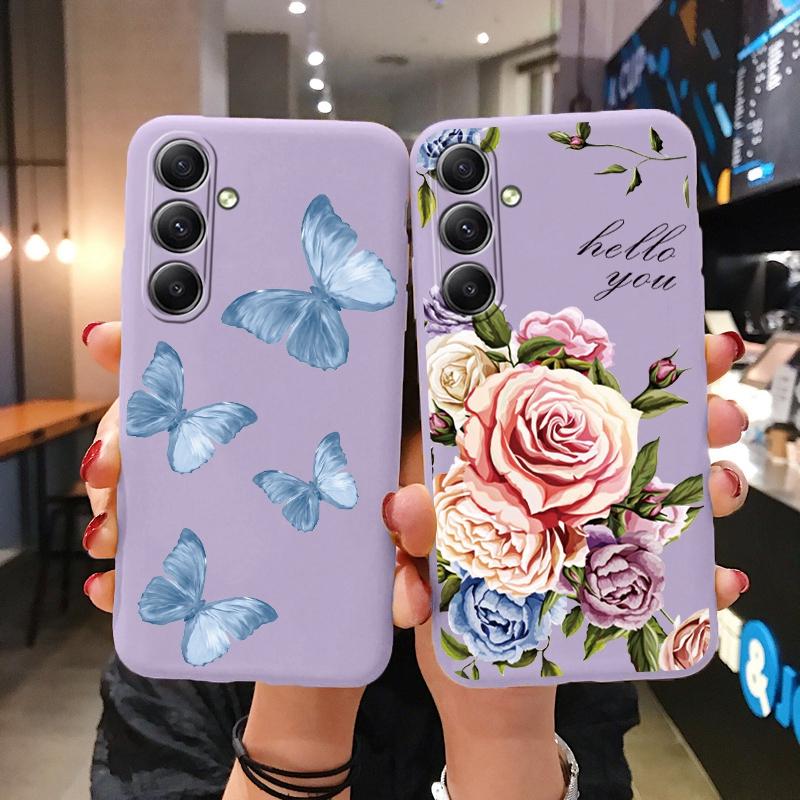 Мягкий силиконовый чехол Heart ButterflySoft для Xiaomi Redmi Note 13 Pro 13C Samsung A35 A55 M35 S24 Huawei Honor 200 iPhone Camera Защитный противоударный чехол