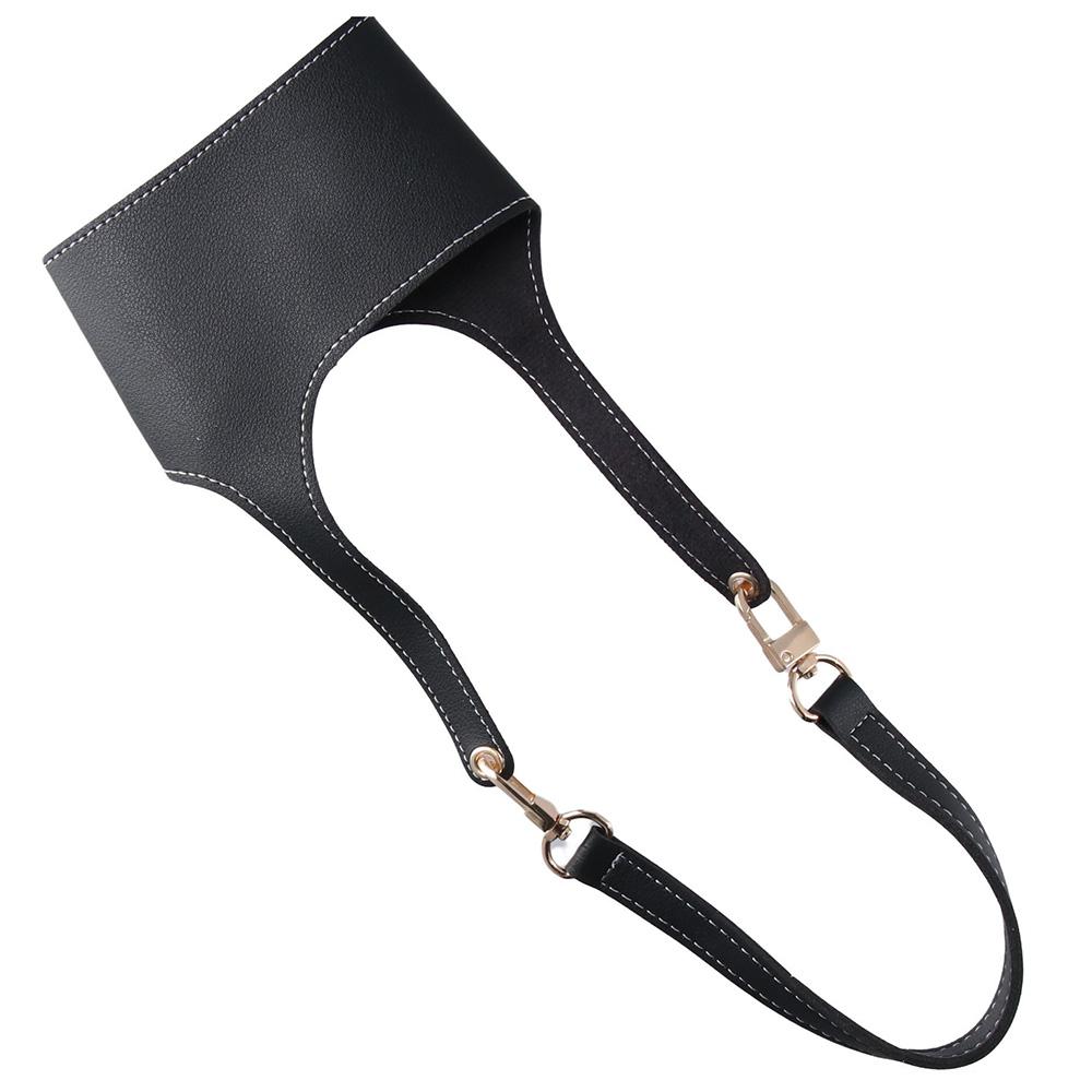 Black Water Cup Bag PU Handle Cup Bag Portable Cup Protective Cover Travel