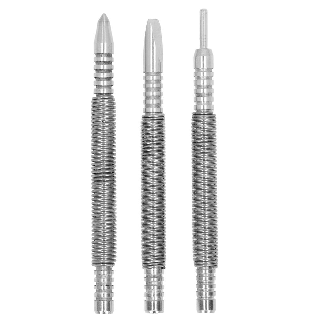 3 Pcs Spring Nail Carbon Steel Spring Loaded Design 3500PSI Shock S Nail Set and Counter Punch for