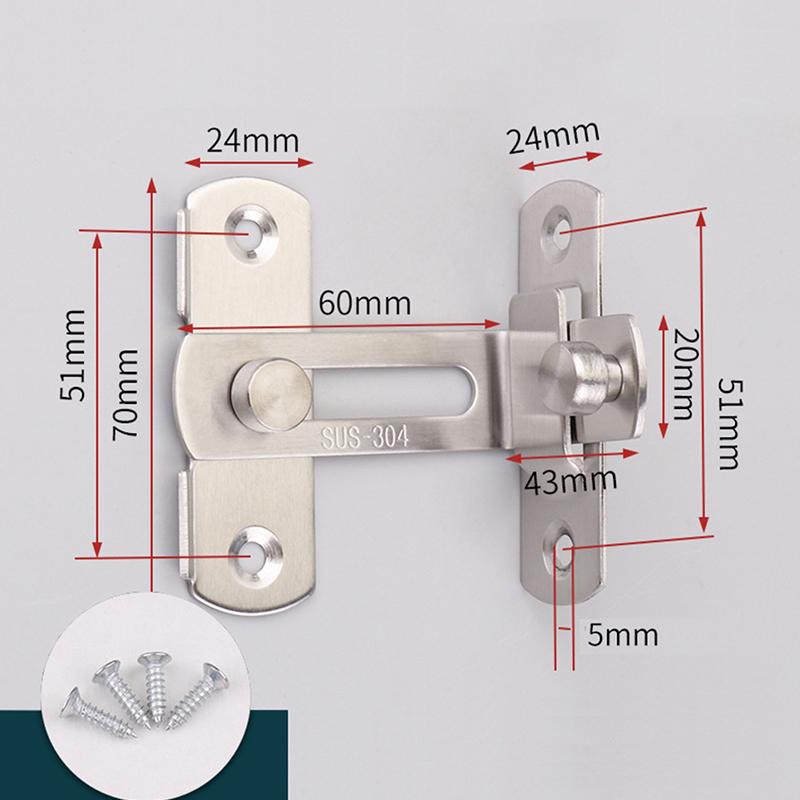 Болт защелки дверного замка, 90, 180 градусов, тумблер из нержавеющей стали