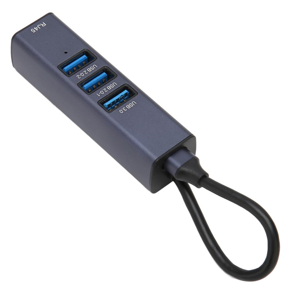 4 In 1 USB C Hub RJ45 Gigabit Ethernet Port 3 USB Ports USB C To Ethernet Adapter with Storage Hole