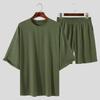 2PCS Summer Sets Oversized Men Short Sleeve Tops Shorts Casual Baggy Homewear Sleepwear