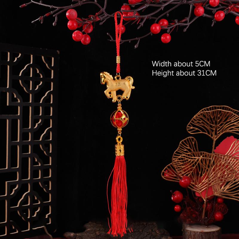 1/10 шт. 2026 год Лошади Настенное украшение Настольное украшение для автомобиля Китайский Новый год 3D Фонарик-лошадь Красный Золотой Подвеска Счастливый Декор Подарки