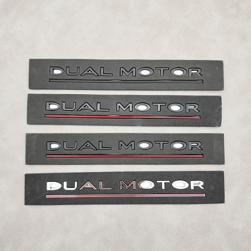 3d ABS Logo Space X Dual Motor Letters Sticker Car Rear Trunk Decal For Tesla Model Y S 3 X Emblem Badge Replacement Accessories