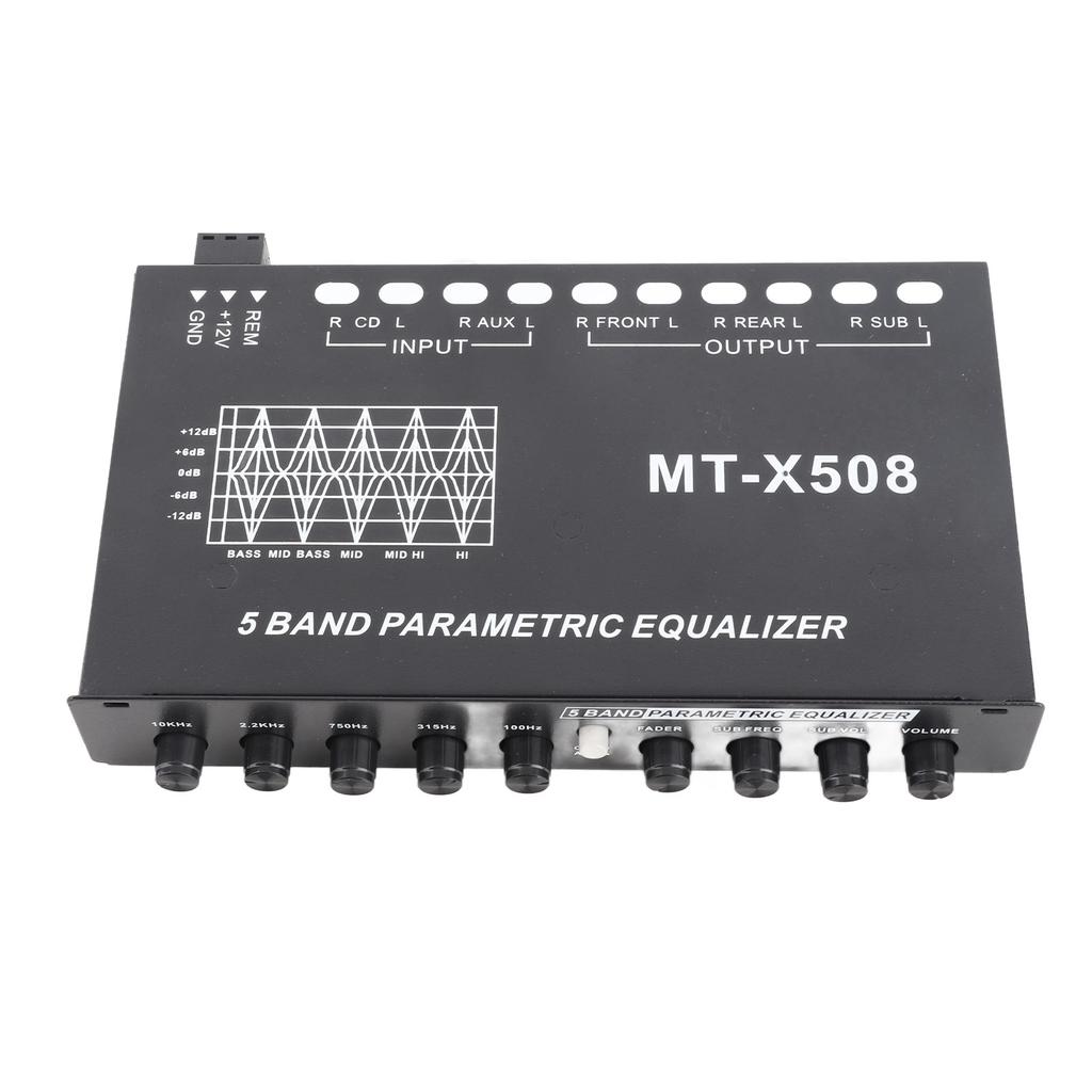 Car Audio Equalizer Adjustable 5 Bands Precise Tuning EQ Tuning Crossover Amplifier Graphic Equalizer