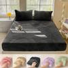 Мягкая теплая плюшевая простыня, эластичный наматрасник, пушистый коралловый флис, постельное белье, зимняя роскошная двуспальная кровать для пар, постельное белье