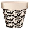 [A2145] - Black Beige 'Boho' Bamboo Plant Pot - 95x84 Mm