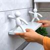 Modern Plastic Wall-Mounted Shelves with Humanoid Figures for Kitchen or Bathroom Storage, Shelves