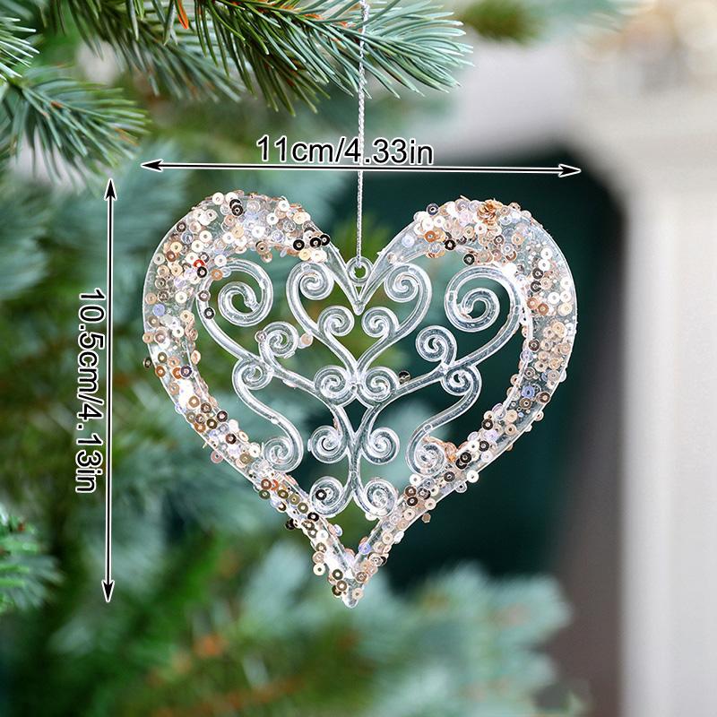 Creative Five Pointed Star Heart Wings Elk Peace Dove Christmas Tree Pendant