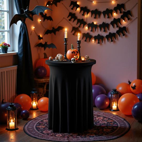 Чехол для коктейльного стола Спандекс Стрейч Круглые Скатерти для коктейльного стола с Волнистыми Драпировками Юбки для Высоких Барных Столов для Свадебной Вечеринки Банкетных Мероприятий