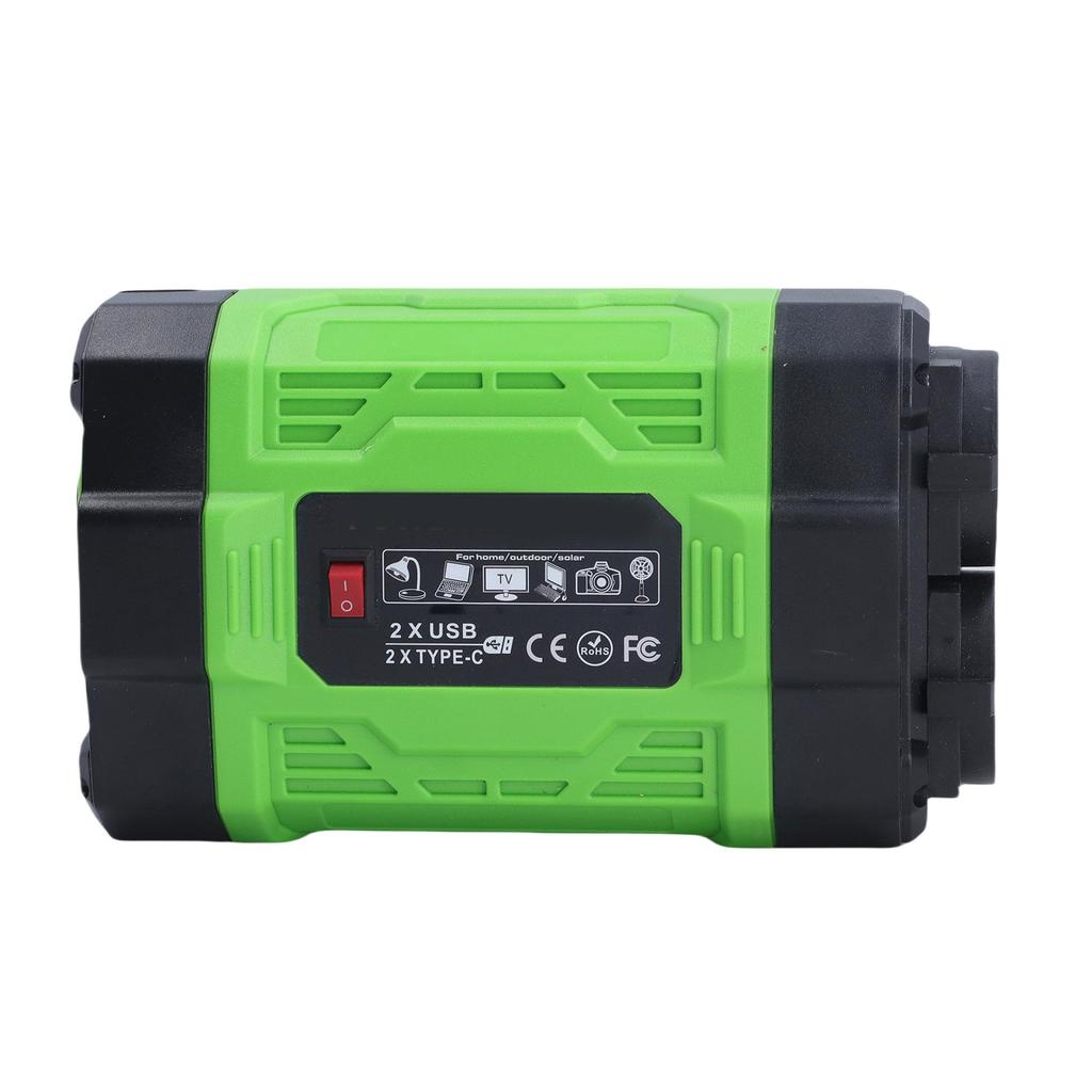200W Car Power Inverter DC 12V To AC 220V Car Inverter with 2 USB Ports 2 Type C Ports 2 AC Outlets for Outdoor Travel