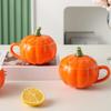 300 мл Тыквенная кружка с крышкой Осенняя кофейная кружка Кружки на День благодарения Тыквенная керамическая кофейная кружка Милые чашки для чая и кофе на день рождения Жены Мамы Девочки Друзья