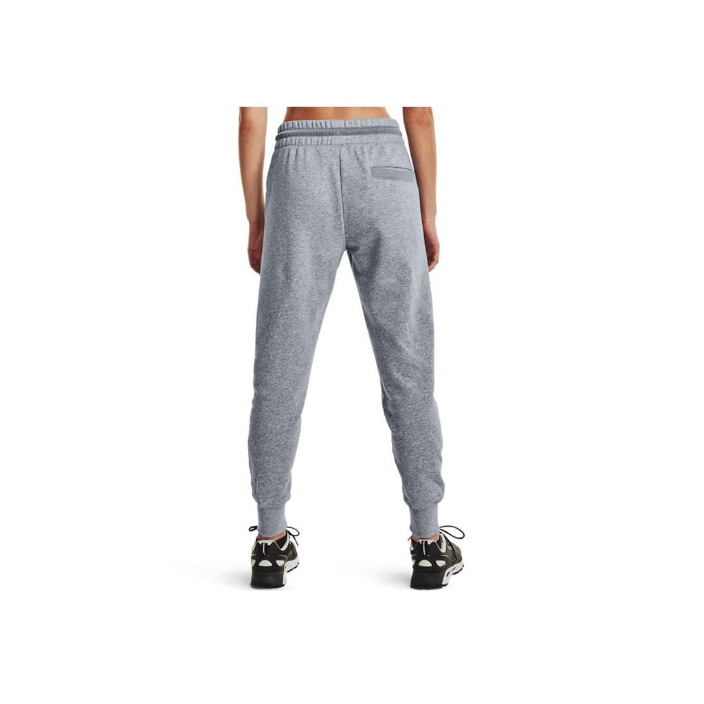 Under Armour Спортивные брюки женские флисовые с логотипом, стальные, серо-меланжевые 1365849-035