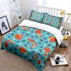 Fox and Leaf Forest Pattern Bedding Duvet Cover Set Duvet Cover Pillowcases  (1*Duvet Cover 2*Pillowcases, without duvet insert)