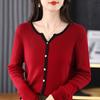 Autumn Women's Knit Sweater Round Neck Cardigan Sweater Women Jacket