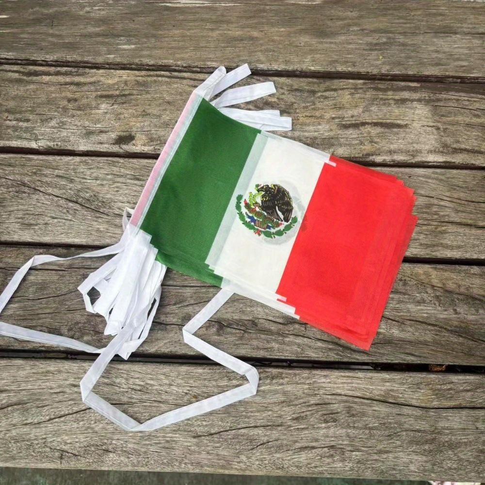 10M (32.8ft) Mexican Flag String Flag Holiday Decoration Hanging Flag Pull Flag