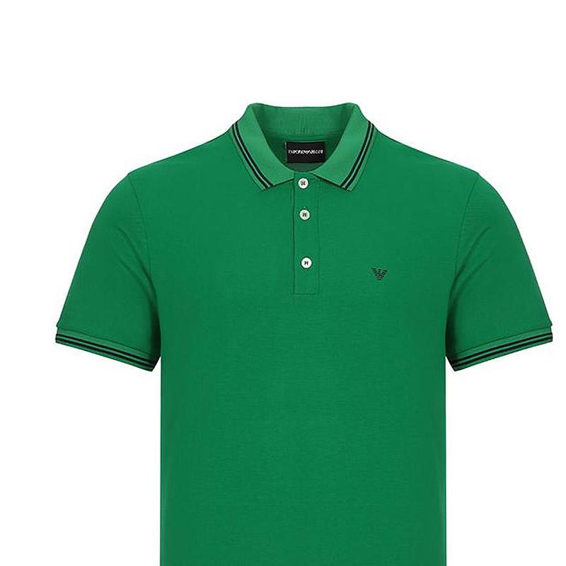 Emporio Armani Однотонная узкая мужская футболка-поло Зеленая 8N1F2B-1JPTZ-0581