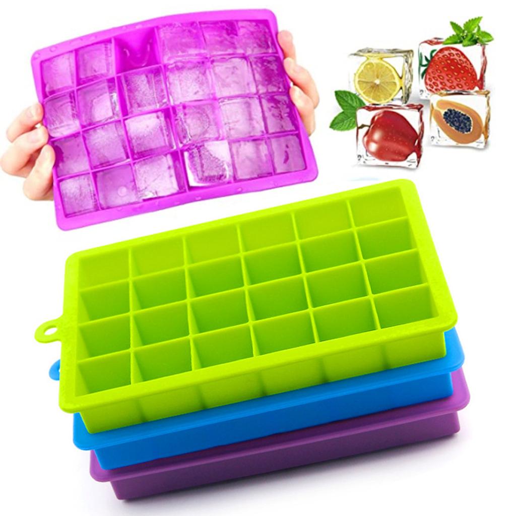 24 Silicone Ice Tray Molds With Lid Ice Molds Home Bar Ice Tray Ice Making