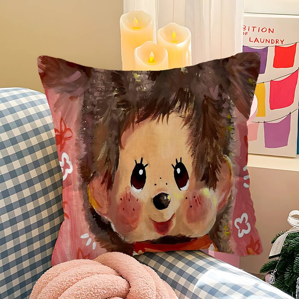 Anime M-Monchhichi Personalized Pillow Cover Kids Bedroom Wild Party Decor Pillowcase Kid Birthday Shower Gift