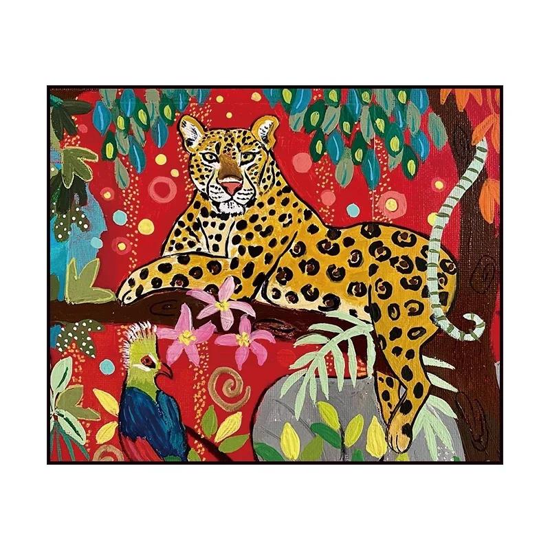 Pastoral Leopard Living Room Carpet Bedroom Bedside Art Decor Floor Mat Cloakroom Footpad Coffee Table Advanced Rug for Kitchent