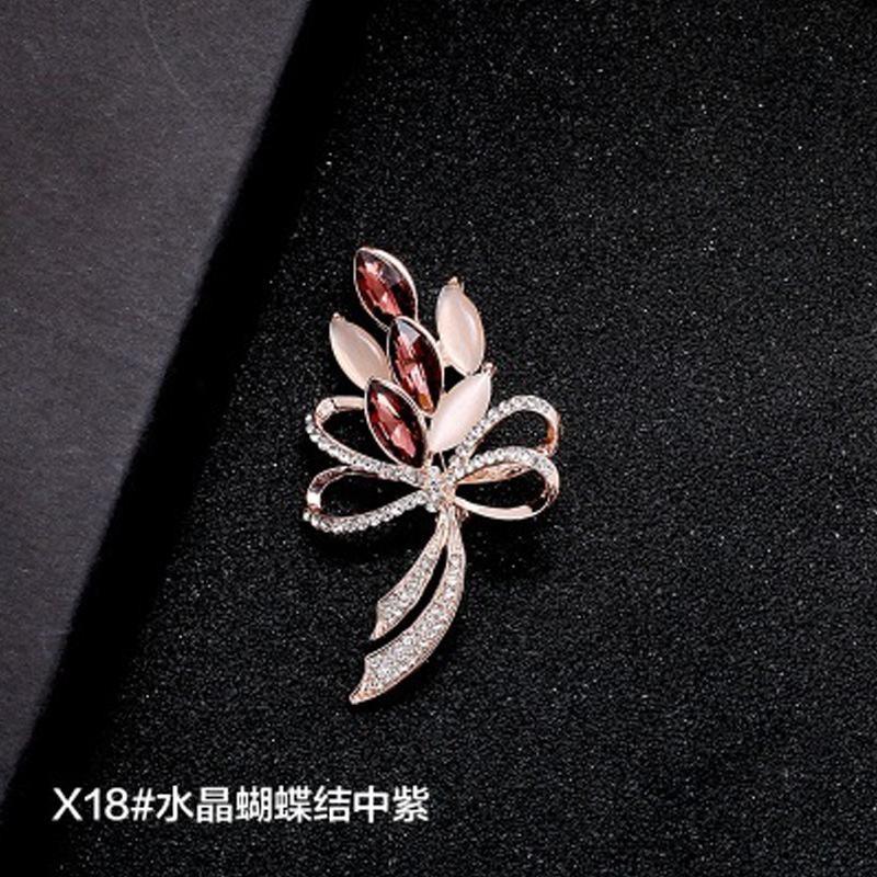 Brooch High-End Niche Silk Scarf Buckle Alloy Diamond Coat Pearl Corsage Pin Accessories