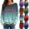 Womens  Fall Sweaters Long Sleeve Print Tops Pullover Sweaters Loose Dressy Casual Basic Clothes