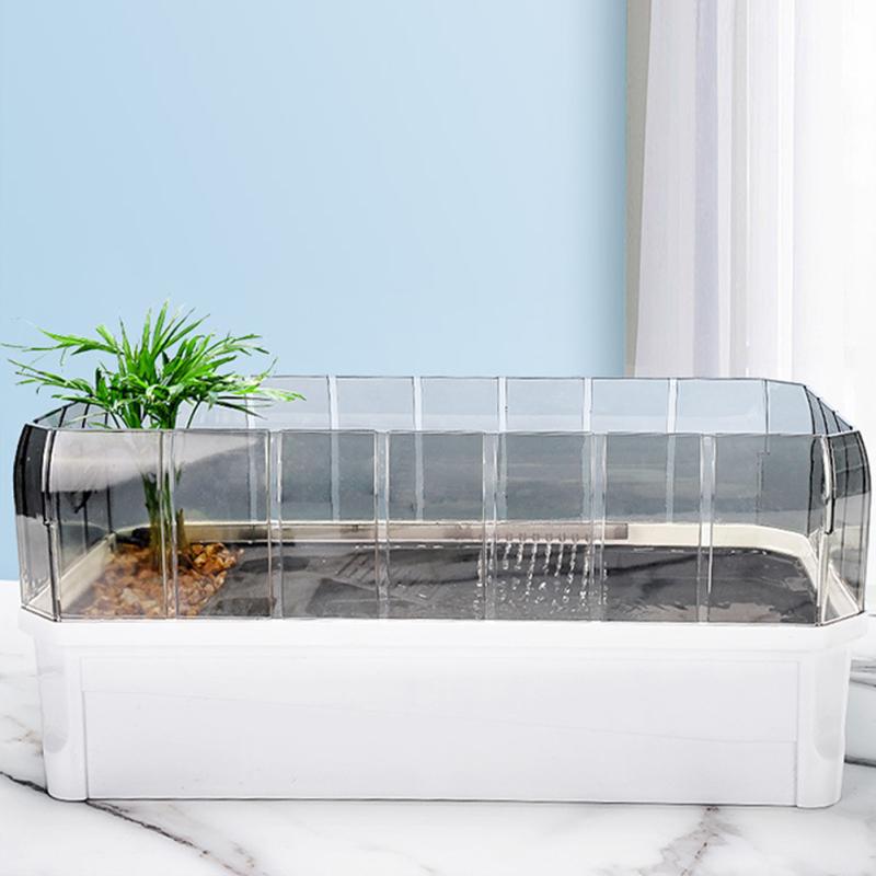 Аквариум для разведения черепах, Террариумы для рептилий, Пластиковый аквариум для черепах с кожухом,