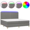 VidaXL Slat Bed Base with Mattress and LEDs, Upholstered Bed with Headboard, Double Bed, Adult Bedroom Bed, 3135382