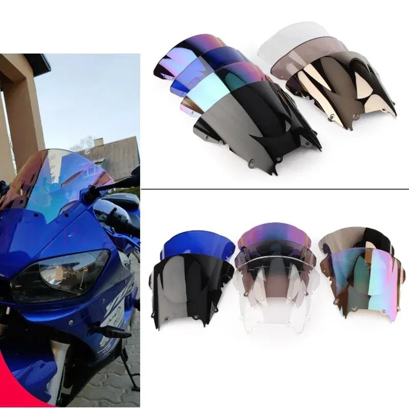Motorcycle Wind Deflector For Yamaha YZF R6 600 1998 1999 2000 2001 2002 Screen Double Bubble Windshield Protector Windscreen