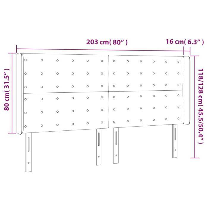 VidaXL LED Headboard Bedroom Furniture Double Bed Accessory Head of Bed Frame Interior Light Grey 3124548