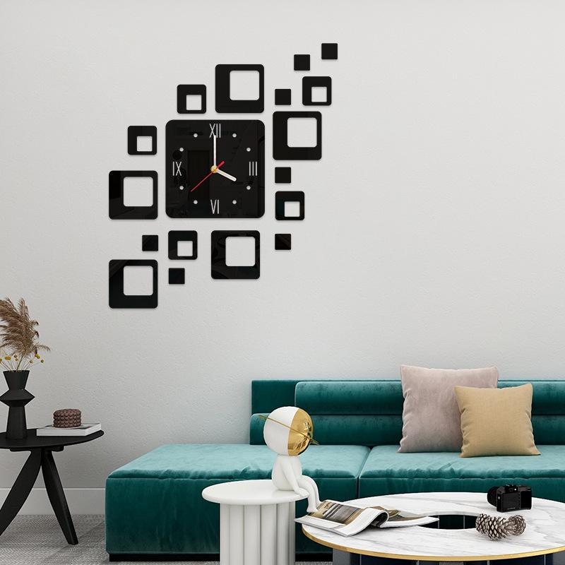 3D Акриловые Кварцевые Настенные Часы Тихие Бесшумные Простые Часы для Дома Офиса