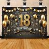 18th Birthday Banner - Luxurious Colorful Background - Multi functional Decoration for Indoor and Outdoor Celebrations