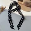 Cotton Oil Painting Scarf Thin Extended Long Ribbon Scarf Headband  Dressing Decoration