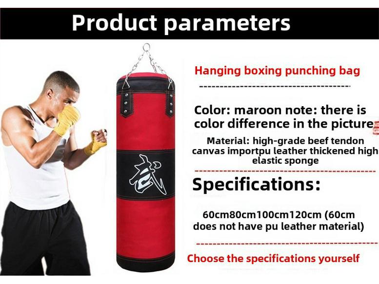 Трехслойный подвесной боксерский мешок с песком для домашнего фитнеса - подходит для взрослых и детей, в стиле тхэквондо.
