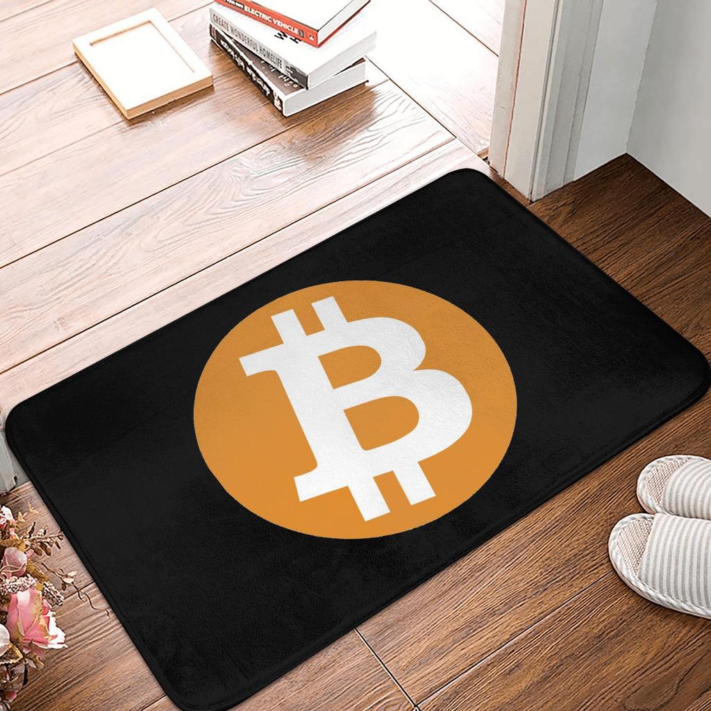 Биткоин Криптовалюта Крипто Цифровой Код Коврик для двери Коврик Противоскользящий BTC Блокчейн Ванная Кухня Гараж Ковер Ковер 40*60см