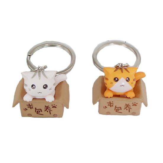 Прекрасный мультяшный котенок коробка кулон брелок для ключей держатель сумка висячий орнамент