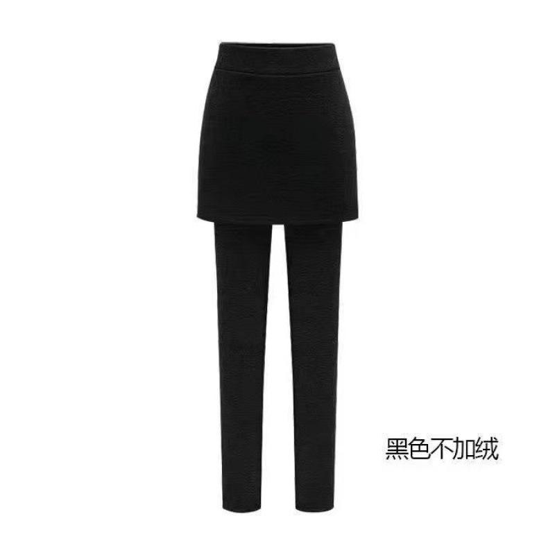 2024 новая осенне-зимняя корейская версия fat MM увеличенные леггинсы юбка fat sister поддельные двухсекционные кюлоты утолщенные и бархатные, чтобы выглядеть тонкими