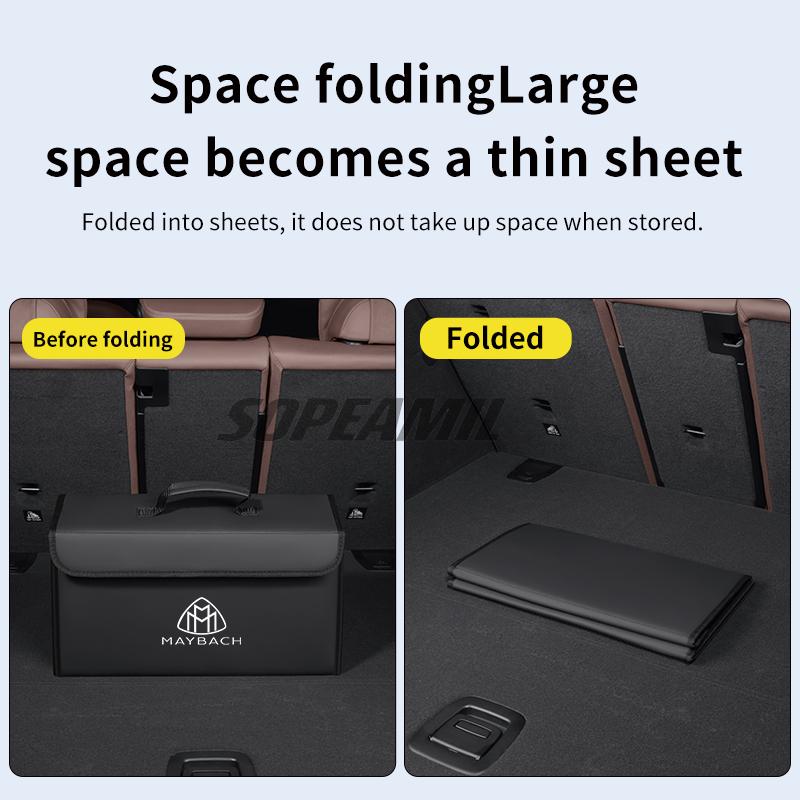 Maybach S Class GLS480 GLS600 S400 S450 S480 S500 S560 S580 S600 S650 S680 Car Trunk Storage Box Foldable Stowing Tidying Bag